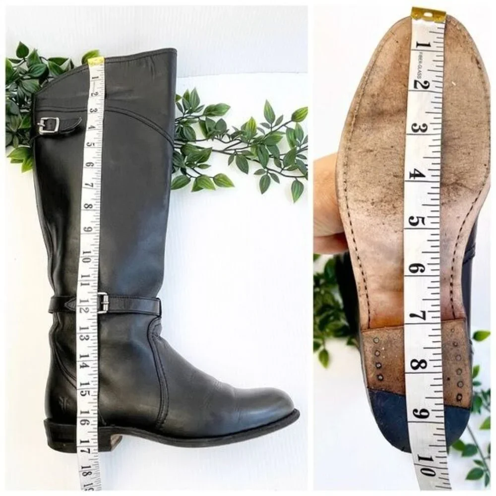 Frye Dorado leather riding boots black color size 6
